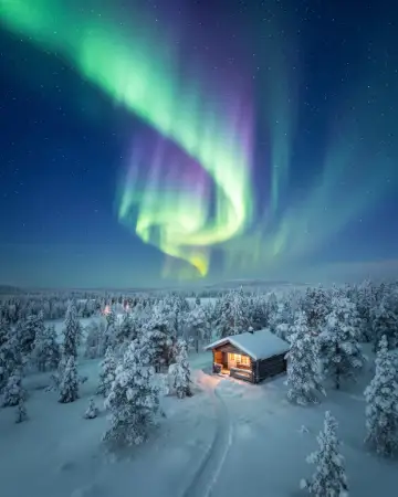Foto: Aurora boreal na Lapônia, Finlândia